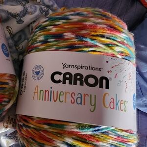 Caron anniversary cake in Rainbow dots